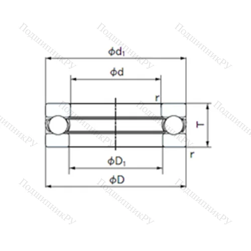 Подшипник шариковый упорный O-8