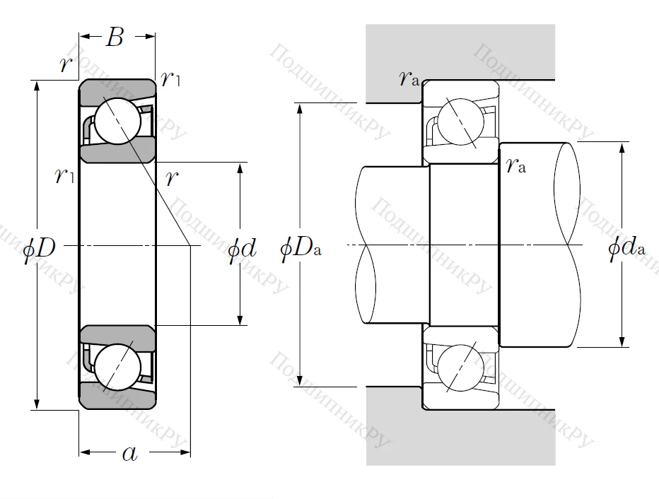 Однорядный шариковый подшипник
