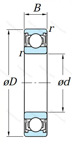 Однорядный шариковый подшипник 6024 2RS C 3