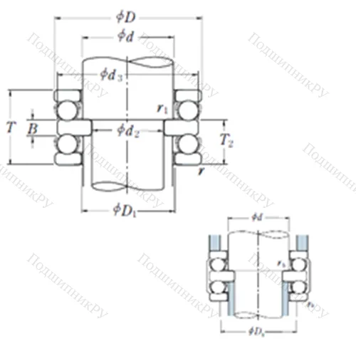 Подшипник шариковый упорный 52228X от производителя  NSK