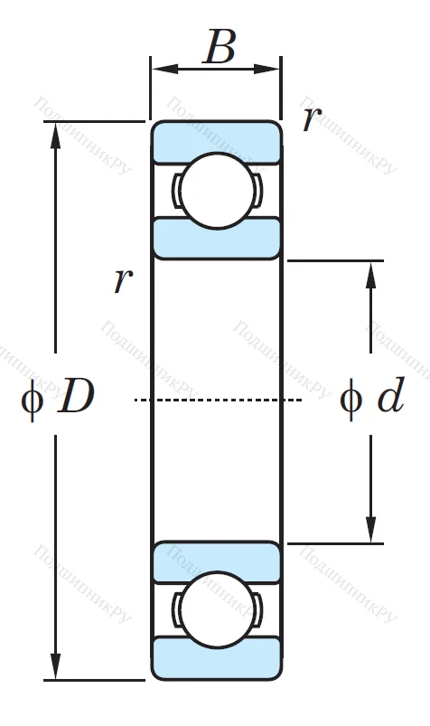 Шариковый однорядный подшипник 16005