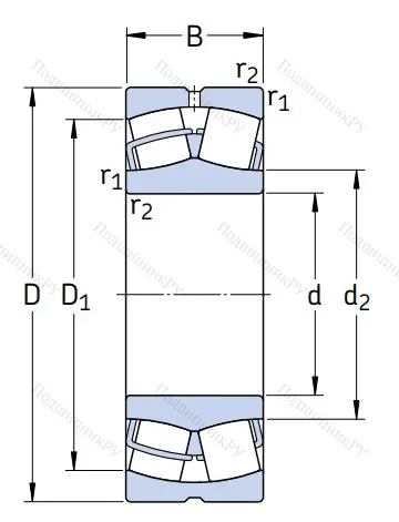 Сферический роликовый подшипник BS 2-2215-2RS/VT 143 (BS 2-2215-2RS/VT 143) от производителя  SKF