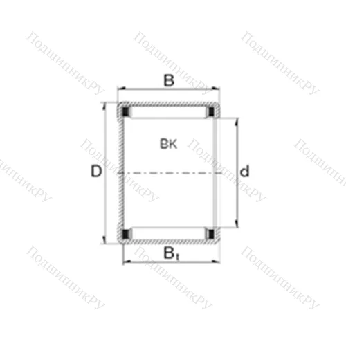 Подшипник игольчатый радиальный BK 1512