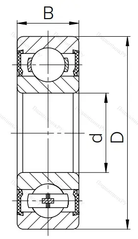 Миниатюрный шариковый подшипник 180018 (608 2RS) 6GKUIXQJQH в Калуге