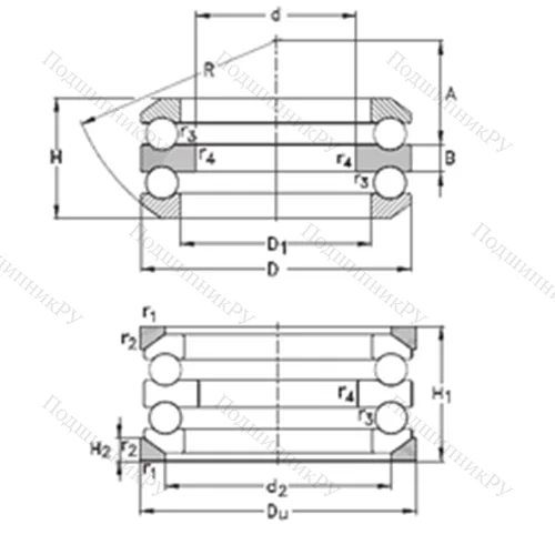 Подшипник шариковый упорный 54206+U 206 от производителя  NKE