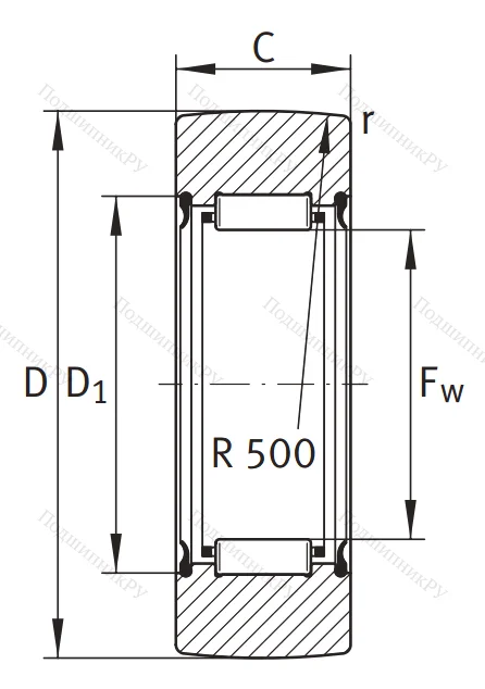 Игольчатый подшипник RNA 2204  2RSR