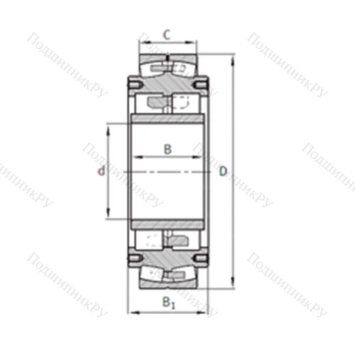 Подшипник роликовый радиальный самоцентрирующийся Z-531162.04.DRGL