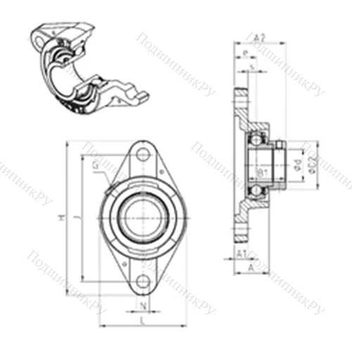 Подшипниковый узел шариковый радиальный ESFLE 210