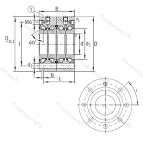 Подшипник шариковый упорно-радиальный ZKLF 50115-2RS-2AP