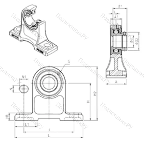Подшипниковый узел шариковый радиальный ESPH 206