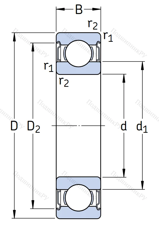 Высокотемпературный подшипник 6201 2Z/C 3 LHT 23