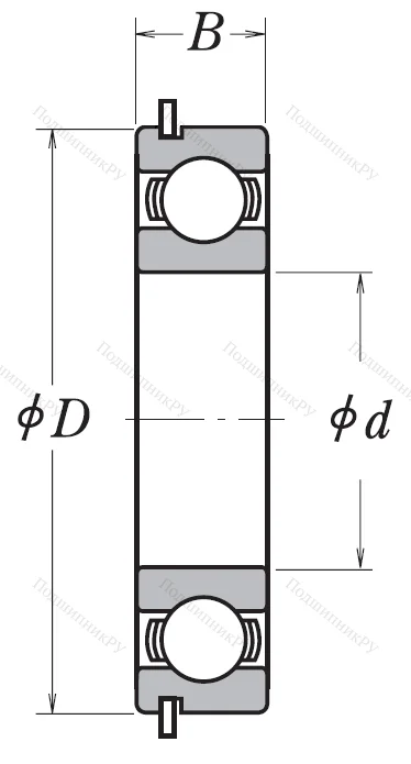 Однорядный шариковый подшипник 6002 ZZ NR