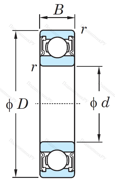 Однорядный шариковый подшипник 6215 2RS