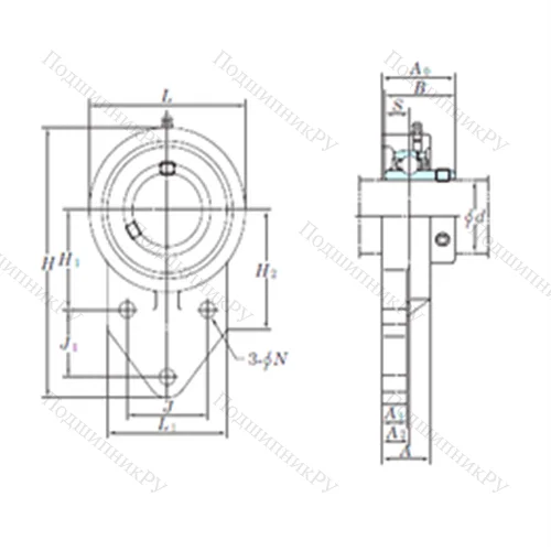 Подшипниковый узел шариковый радиальный UCFB 208-25