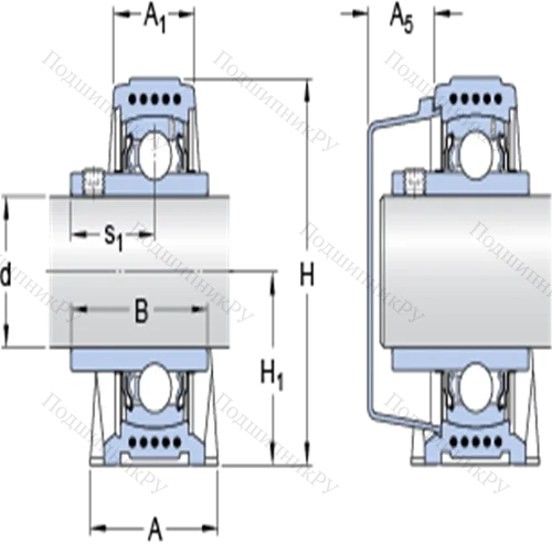 Стационарные подшипниковые узлы типа Y (литой корпус, крепление стопорными винтами) SYK 35 TF