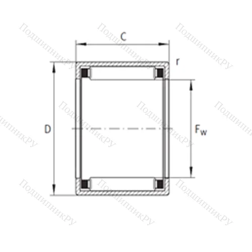 Подшипник игольчатый радиальный SCE 2–1/2–4