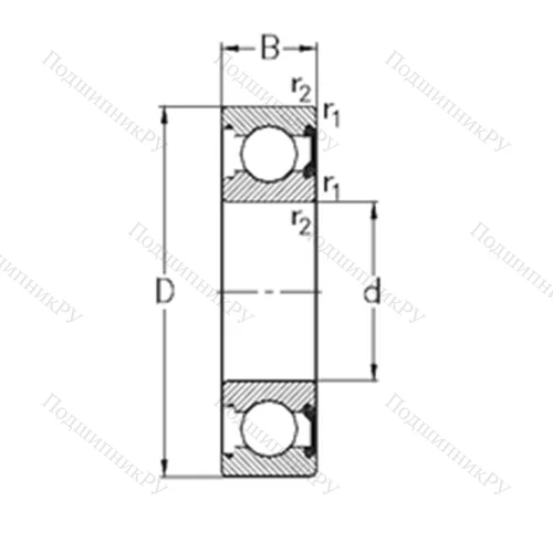 Подшипник шариковый радиальный 6319-2RSR