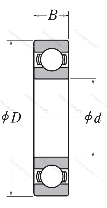 Однорядный шариковый подшипник 6210 CM