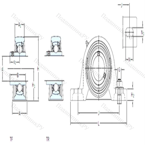 Подшипниковый узел шариковый радиальный SYH 1.3/8 WF