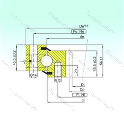 Подшипник шариковый опорно-поворотный ZB 1.20.1094.200-1SPTN