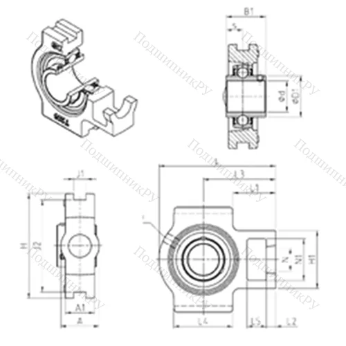 Подшипниковый узел шариковый радиальный UCT 202