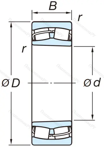 Сферический роликовый подшипник с конической посадкой на вал 22220 RZKW 33 от производителя  KOYO