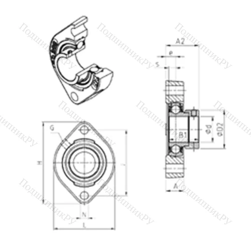Подшипниковый узел шариковый радиальный ESFD 201