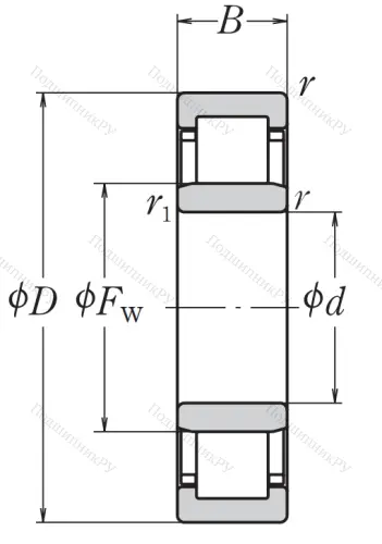 Роликовый цилиндрический подшипник NJ 211 ET C 3 от производителя  NSK