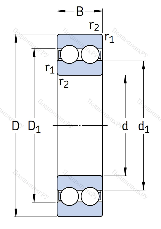 Двухрядный шариковый подшипник