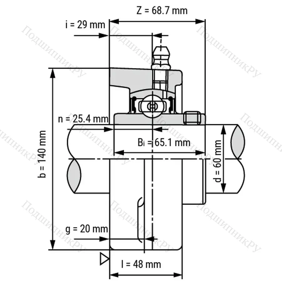 Подшипниковый узел SSUCFL 212 - Вал: 60 мм