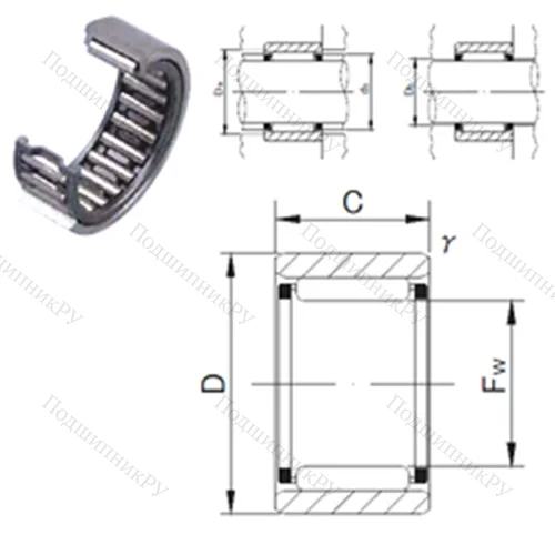Подшипник игольчатый радиальный RNAF 8510530