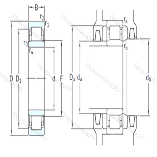 Подшипник роликовый радиальный NU 222ECM/C 3VL 0241 от производителя  SKF