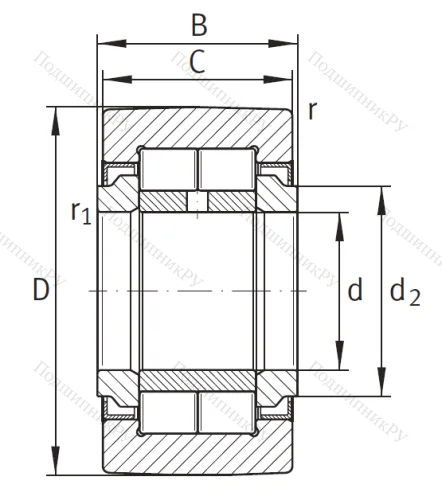 Игольчатый подшипник NUTR 20 A от производителя  SKF
