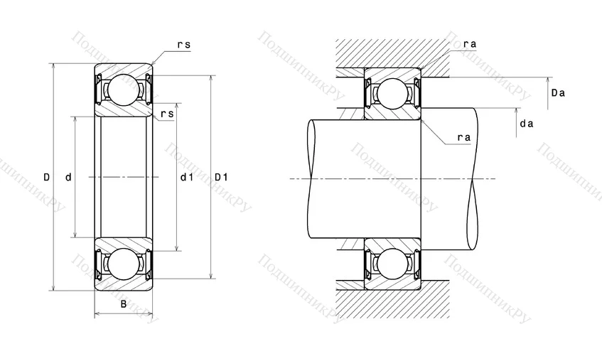 Высокотемпературный  подшипник 6009 FT 150ZZ