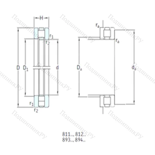 Подшипник роликовый упорный 811/530M от производителя  SKF
