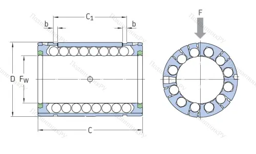 Подшипник линейный LBCR 40 D-2LS в Калуге