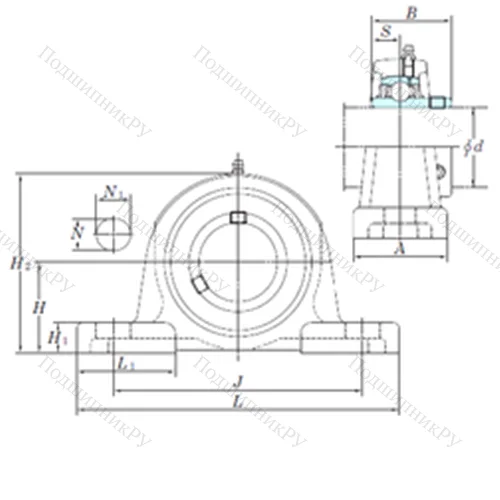 Подшипниковый узел шариковый радиальный UCP 315-48