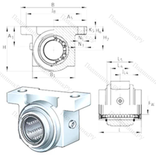 Подшипниковый узел шариковый линейный KGB 50-PP-AS