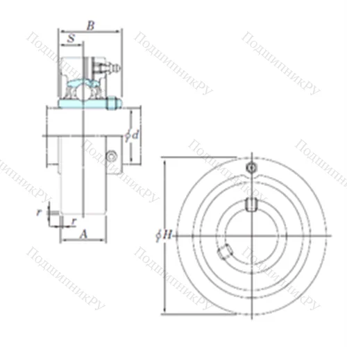 Подшипниковый узел шариковый радиальный UCC 206-20