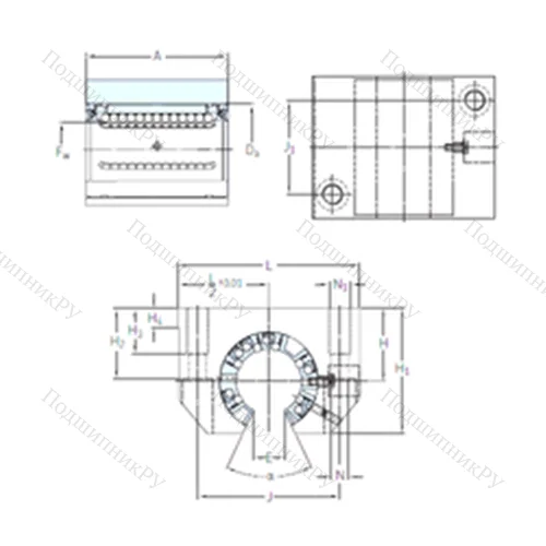 Подшипник шариковый линейный LUNF 30