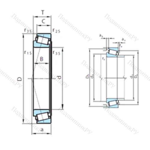 Подшипник роликовый радиально-упорный T 4CB 140X.