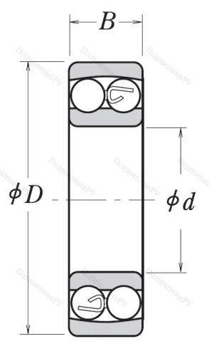 Двухрядный шариковый подшипник 1309 от производителя  NSK
