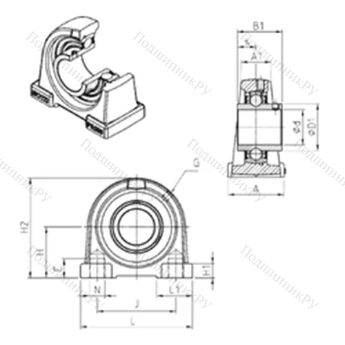 Подшипниковый узел шариковый радиальный UCPA 201