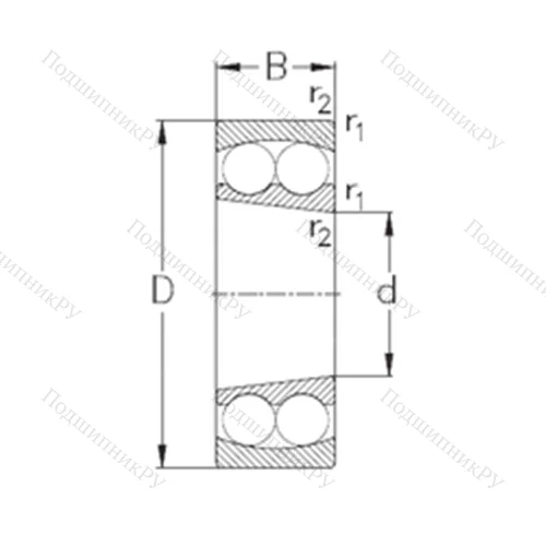 Подшипник шариковый радиальный самоцентрирующийся 2205-K