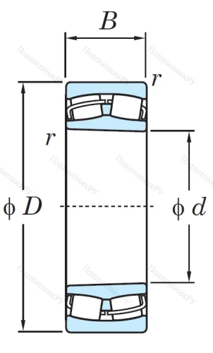 Сферический роликовый подшипник с конической посадкой на вал 22210 RHK/RHRKW 33 от производителя  KOYO