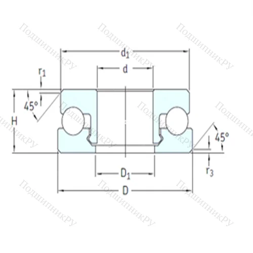 Подшипник шариковый упорный 51107V/HR 22T 2