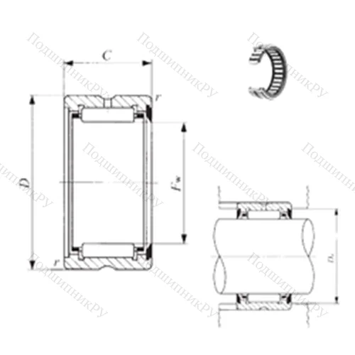 Подшипник игольчатый радиальный BR 223020 U