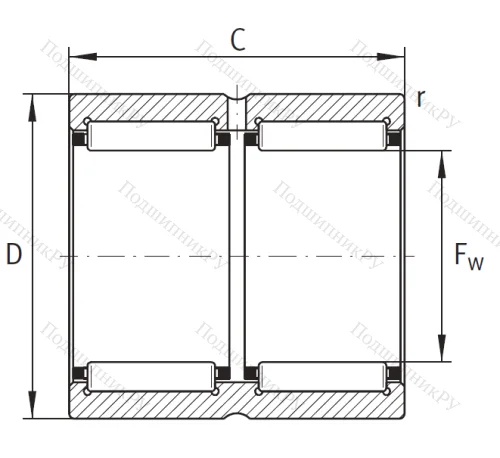 Игольчатый подшипник RNA 69/32 ZW XL от производителя  INA