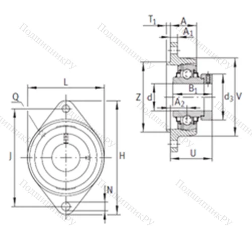 Подшипниковый узел шариковый радиальный RCJTZ 40