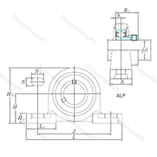Подшипниковый узел шариковый радиальный ALP 207-20
